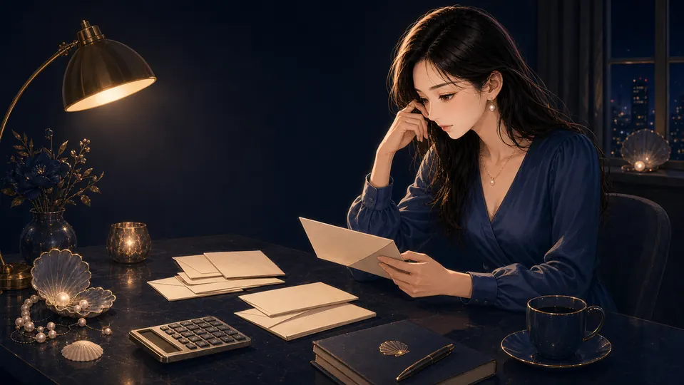 返済用の封筒と請求書を整理するmizuki